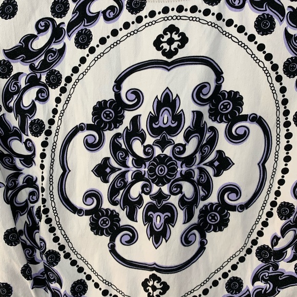 Lulus fit and flare dress- black white purple - Picture 3 of 8